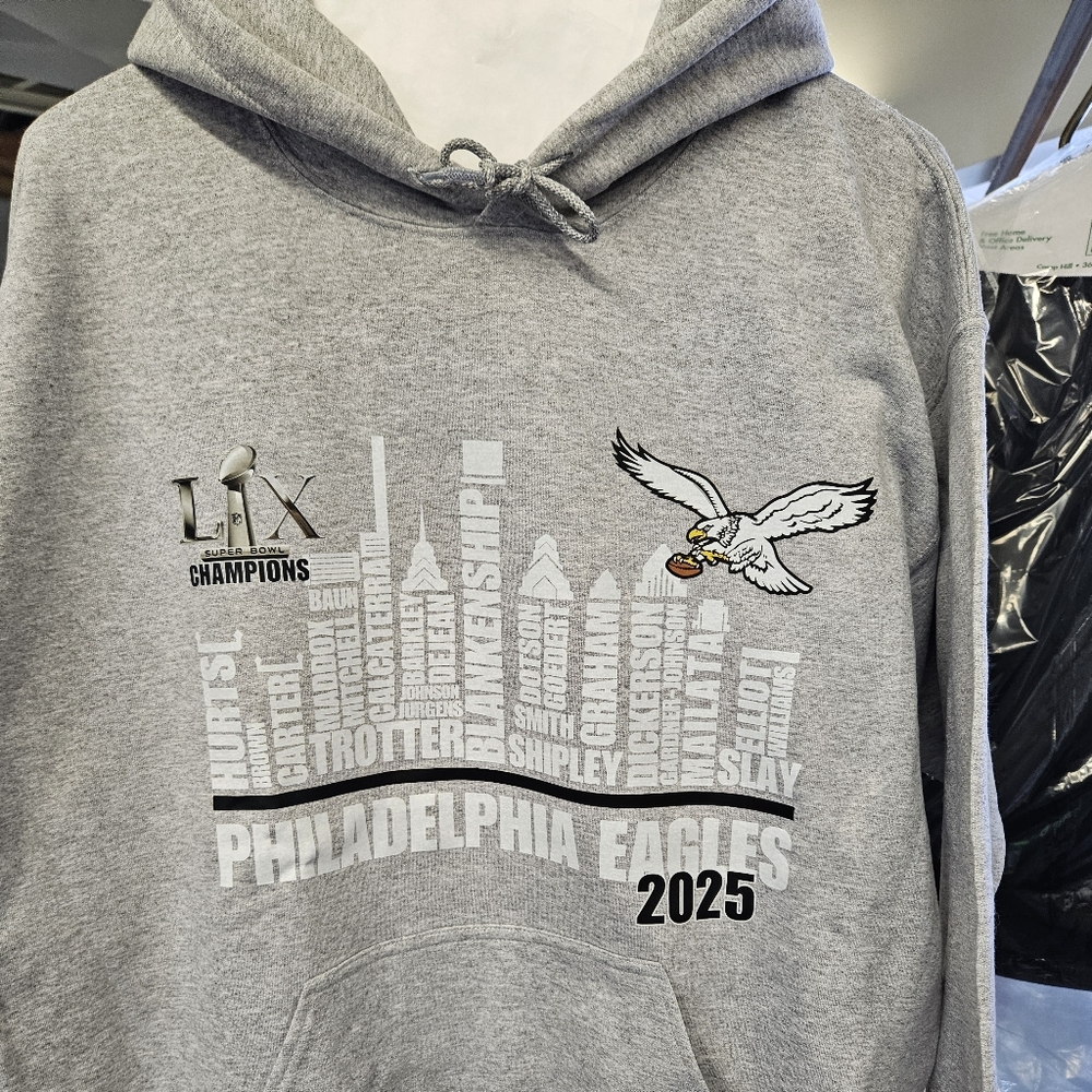 Gray Philadelphia Eagles Hoodie size large new